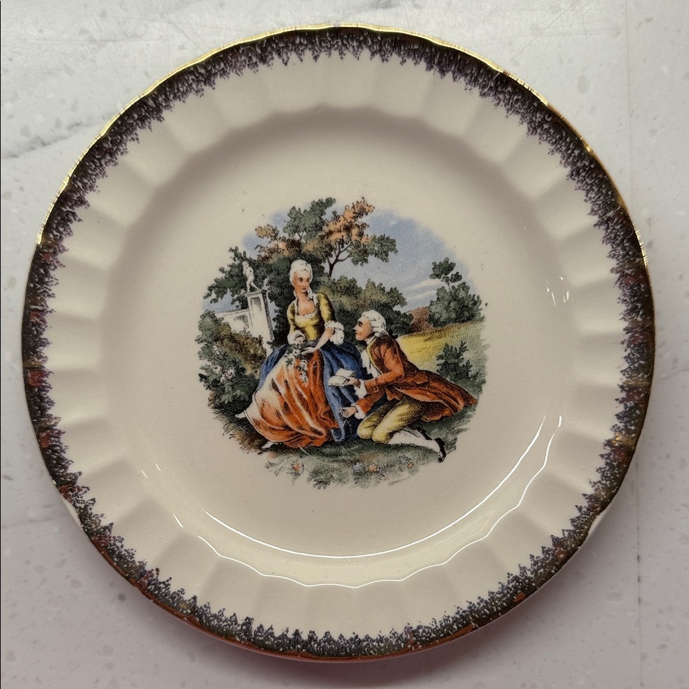 Vintage Cronin China Co. “Courting Couple” Bread Plate – 6.25" [C]